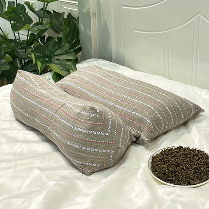 91家纺网 家纺一手货源 找家纺 （总）全美家居 2025新款3D条纹荞麦枕护颈全棉子母可拆卸枕芯