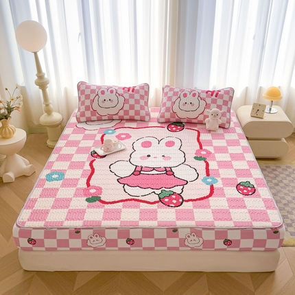 91家纺网 家纺一手货源 找家纺 （总）希廷顿 2025新款大版印花乳胶凉席床笠款三件套