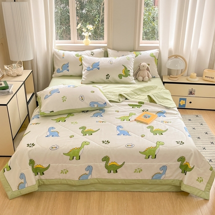 91家纺网 家纺一手货源 找家纺 寐眠 2025新款全棉印花夏被 夏被四件套 秘境