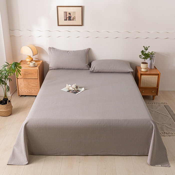 91家纺网 家纺一手货源 找家纺 阿亮家居 2025新款原棉老粗布床单系列 菱形格-灰