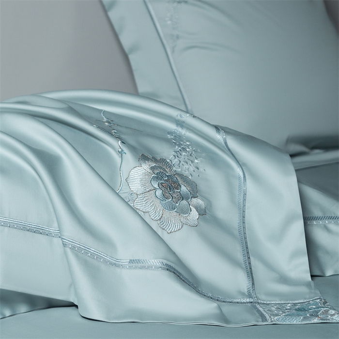 91家纺网 家纺一手货源 找家纺 高大尚婚庆馆 2025新款长绒棉高端绣花四件套-罗曼蒂 罗曼蒂水晶兰