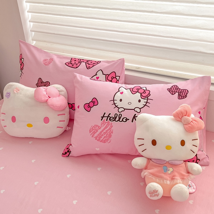 91家纺网 家纺一手货源 找家纺 暮思家居 2025新款正版授权三丽鸥小版全棉四件套系列（第二批） 开心凯蒂