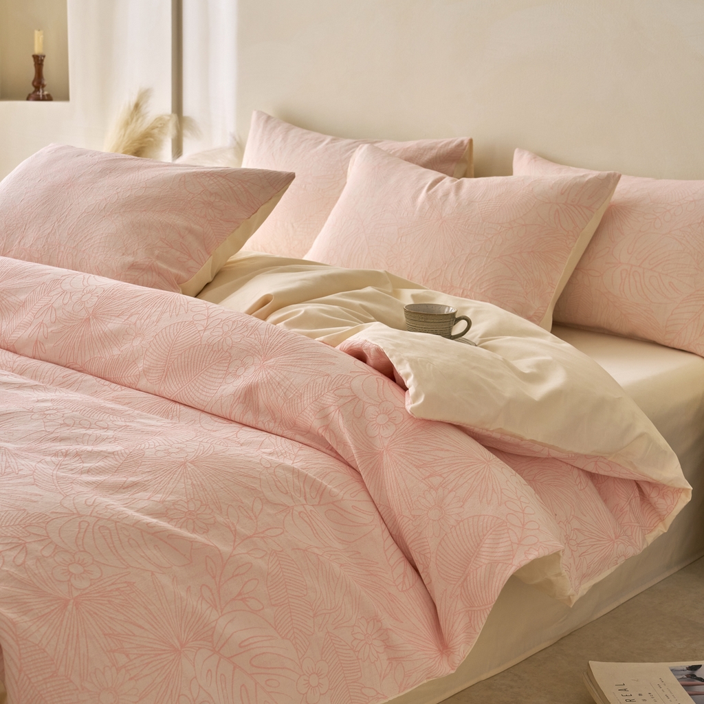 91家纺网 家纺一手货源 找家纺 （总）金丝鸟2025新款全棉纯棉三层纱提花四件套