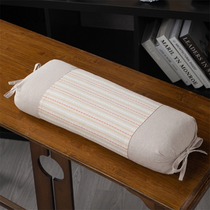 91家纺网 家纺一手货源 找家纺 （总）仁宇枕业 2025新款全棉色织提花水洗棉条纹四角绑带护颈全荞麦壳枕头枕芯