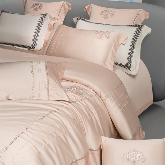 91家纺网 家纺一手货源 找家纺 高大尚婚庆馆 2025新款高端绣花四件套-艾莎 艾莎-卡其色