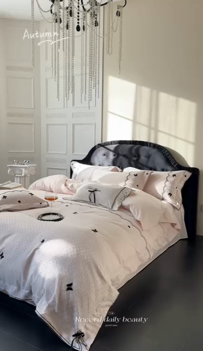 91家纺网 家纺一手货源 找家纺 优悦生活馆 2025新疆长绒棉云小甜四件套【控价领券后标准不低于268】 云小甜-公主粉