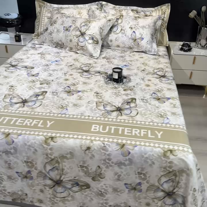 91家纺网 家纺一手货源 找家纺 柏薇 2025新款冰丝床单款凉席三件套系列 天空之境