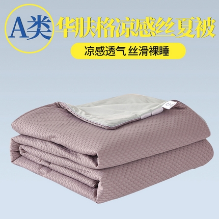 经年 2025新款A类华夫格凉感丝夏被 华夫格浅紫绿