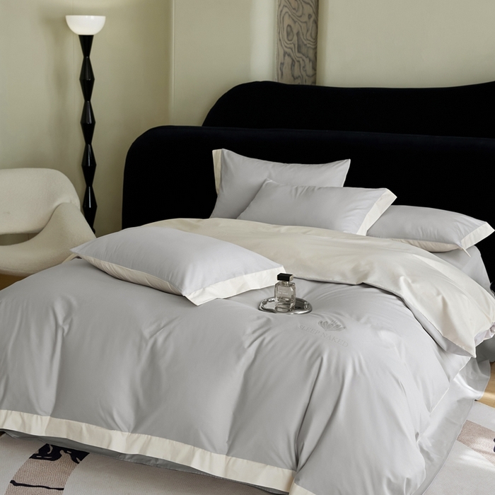 91家纺网 家纺一手货源 找家纺 金奇达家纺 2025春夏新款【特洛伊】红金裸盖™棉全棉纯棉红金裸盖棉四件套标准号全网控价（折后券后）不低于199元） 特洛伊-云烟灰