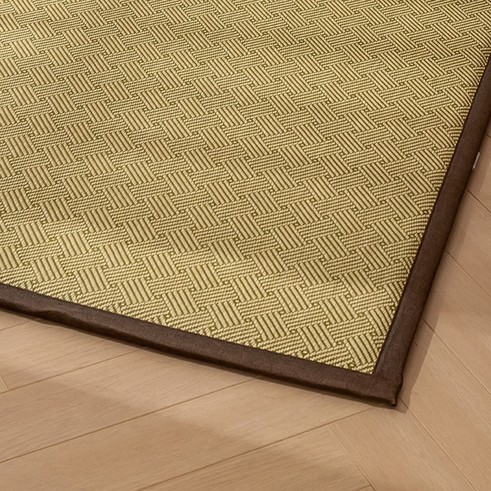 91家纺网 家纺一手货源 找家纺 阿亮家居 2025新款包边工艺凉感冰藤地铺睡垫系列凉席地垫 绿饼干