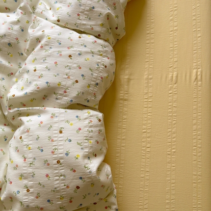 91家纺网 家纺一手货源 找家纺 王朝国际 2025新款皱皱棉印花四件套 芝士奶盖