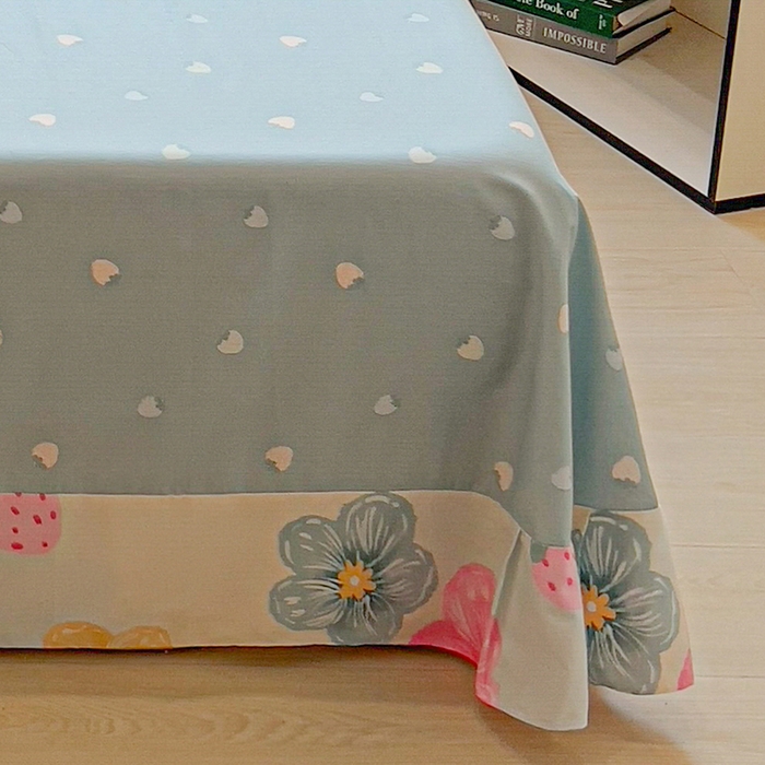 91家纺网 家纺一手货源 找家纺 拾物记 2025新款A类无荧光全喷气12868全棉B版单床单 茉莉草莓B版