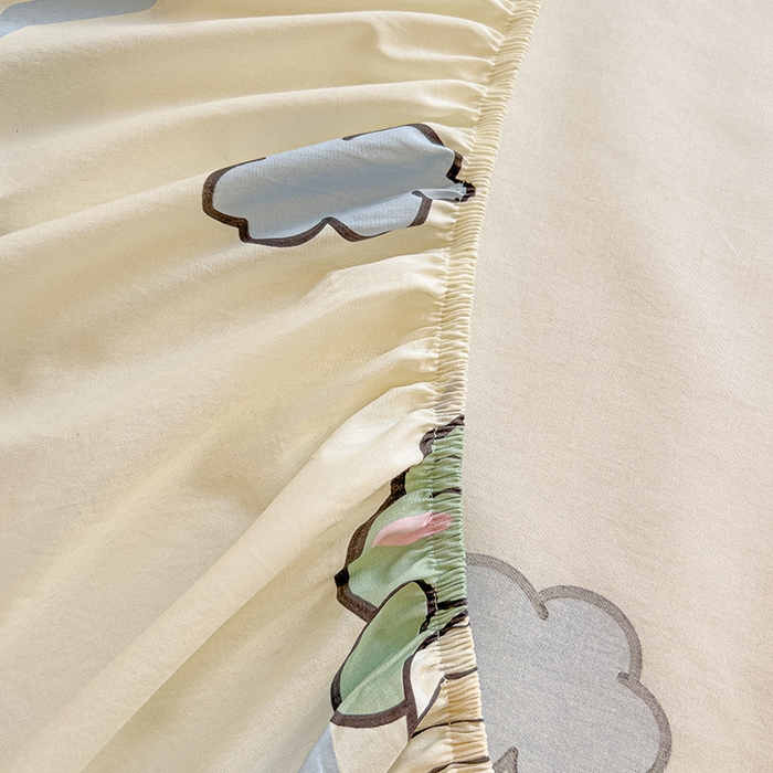 91家纺网 家纺一手货源 找家纺 拾物记 2025新款A类无荧光全喷气全棉12868单床笠 恐龙乐园