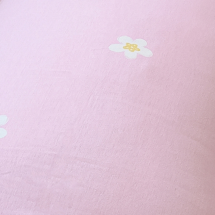 91家纺网 家纺一手货源 找家纺 拾物记 2025新款A类无荧光全喷气12868全棉B版单床单 花欣猫趣-粉B版