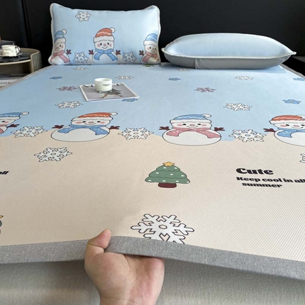 2025新款印花冰丝凉席反面无纺布 冰丝-平铺款-心愿树