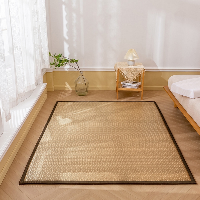 91家纺网 家纺一手货源 找家纺 阿亮家居 2025新款包边工艺凉感冰藤地铺睡垫系列凉席地垫 三角冰藤