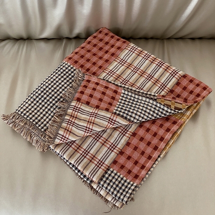 麻依 2025新款全棉纱布披肩浴巾旅行毯 格律