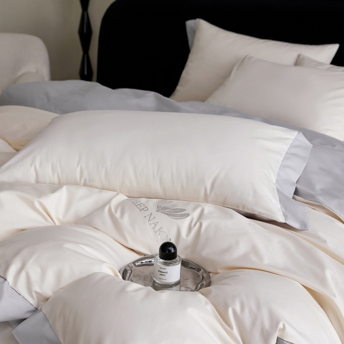 91家纺网 家纺一手货源 找家纺 金奇达家纺 2025春夏新款【特洛伊】红金裸盖™棉全棉纯棉红金裸盖棉四件套标准号全网控价（折后券后）不低于199元） 特洛伊-米灰