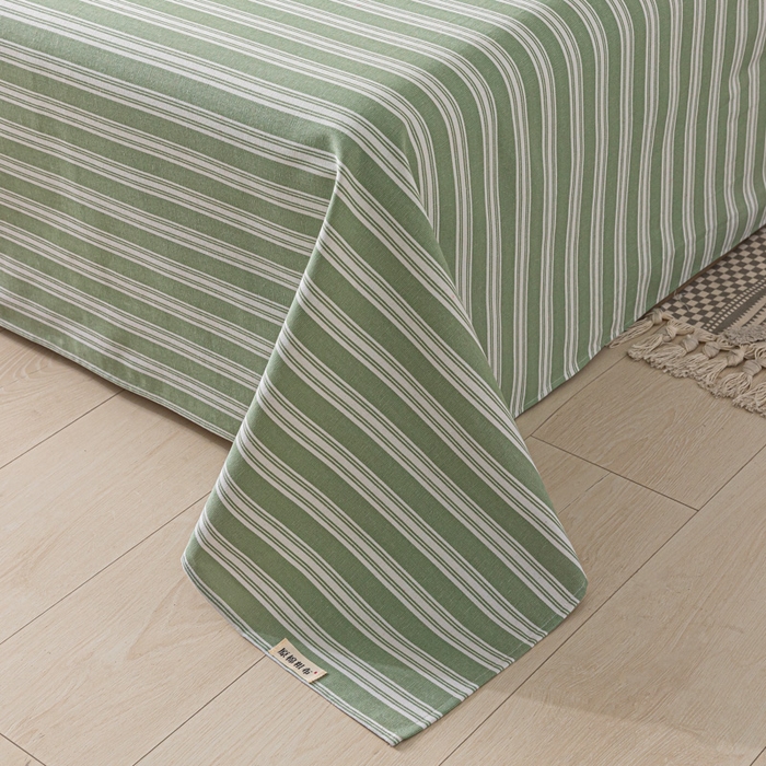 91家纺网 家纺一手货源 找家纺 阿亮家居 2025新款原棉老粗布床单系列 简约生活绿