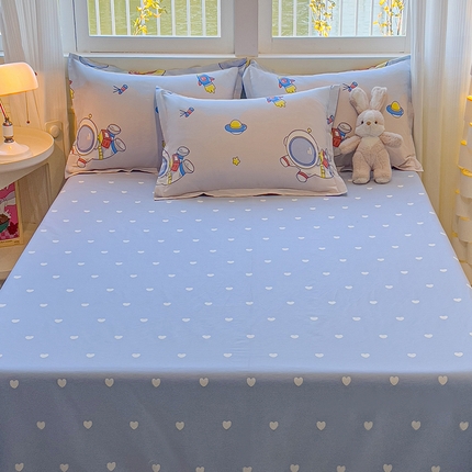 拾物记 2025新款A类无荧光全喷气12868全棉B版单床单 太空漫步B版