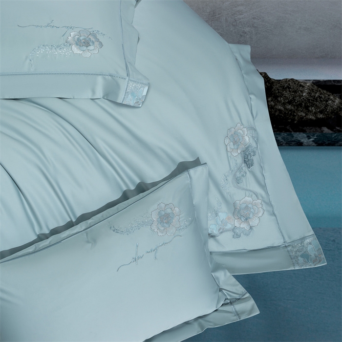 91家纺网 家纺一手货源 找家纺 高大尚婚庆馆 2025新款长绒棉高端绣花四件套-罗曼蒂 罗曼蒂水晶兰