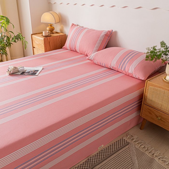 91家纺网 家纺一手货源 找家纺 阿亮家居 2025新款原棉老粗布床单系列 气质粉