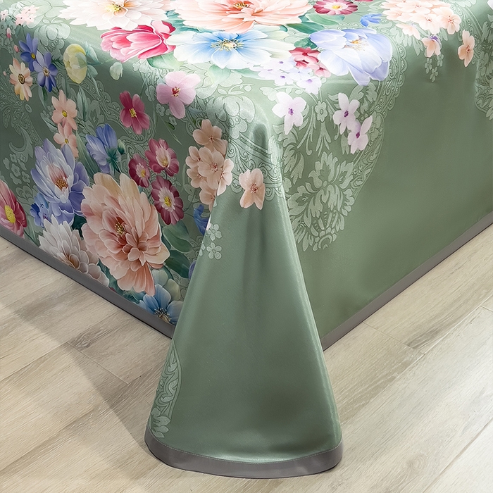 91家纺网 家纺一手货源 找家纺 柏薇 2025新款冰丝床单款凉席三件套系列 繁花