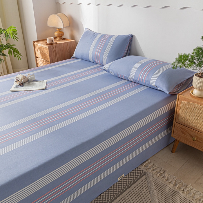 91家纺网 家纺一手货源 找家纺 阿亮家居 2025新款原棉老粗布床单系列 气质蓝