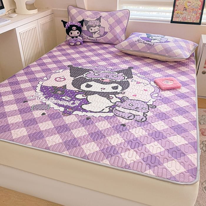 91家纺网 家纺一手货源 找家纺 金爱家 2025新款三丽鸥乳胶凉席大版床笠款 床笠款-信封库洛米