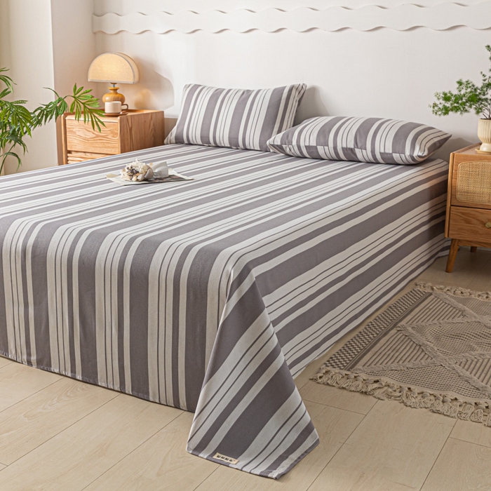 91家纺网 家纺一手货源 找家纺 阿亮家居 2025新款原棉老粗布床单系列 素雅灰