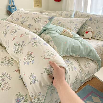 首尔家纺 2025新款全棉印花四件套小清新系列 森遥