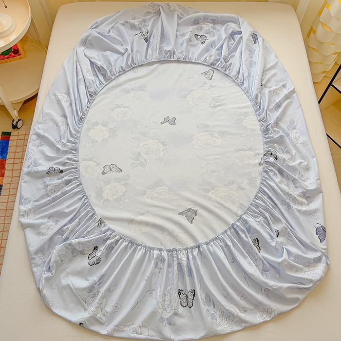 91家纺网 家纺一手货源 找家纺 拾物记 2025新款A类无荧光全喷气全棉12868单床笠 蝴蝶飞飞