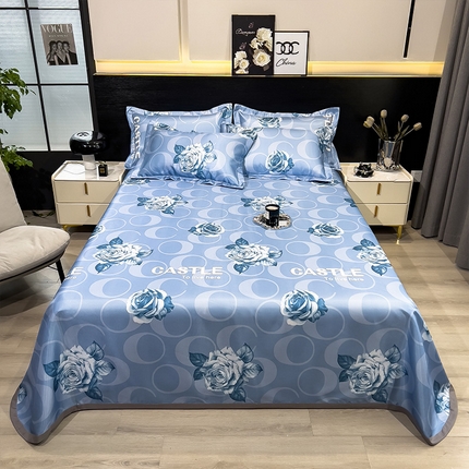 91家纺网 家纺一手货源 找家纺 柏薇 2025新款冰丝床单款凉席三件套系列 雨桐