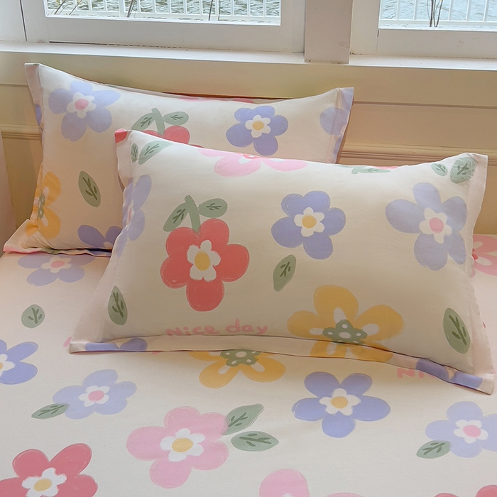 91家纺网 家纺一手货源 找家纺 拾物记 2025新款A类无荧光全喷气全棉12868单枕套 繁花集