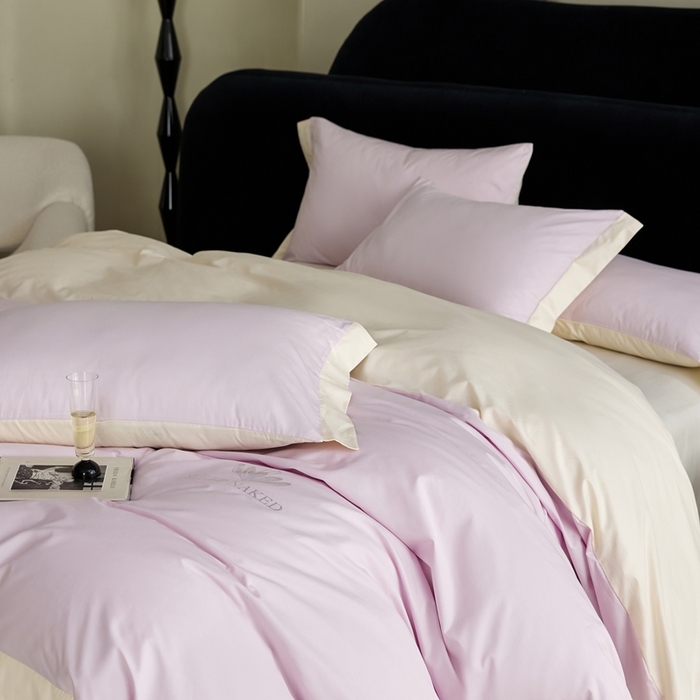 91家纺网 家纺一手货源 找家纺 金奇达家纺 2025春夏新款【特洛伊】红金裸盖™棉全棉纯棉红金裸盖棉四件套标准号全网控价（折后券后）不低于199元） 特洛伊-云烟紫