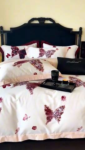 91家纺网 家纺一手货源 找家纺 （总）馨蕊家居 2025春夏新品高奢简约活性数码印花系列新品四件套