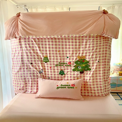 91家纺网 家纺一手货源 找家纺 春光里 2025新款舒适水洗棉印花毛巾绣四件套 幸运树