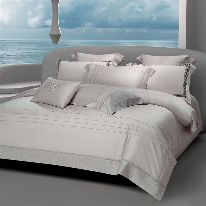 91家纺网 家纺一手货源 找家纺 高大尚婚庆馆 2025新款高端绣花四件套-艾莎 艾莎-绅士灰