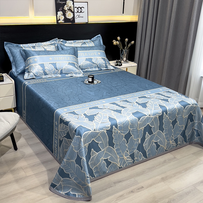 91家纺网 家纺一手货源 找家纺 柏薇 2025新款冰丝床单款凉席三件套系列 天堂鸟