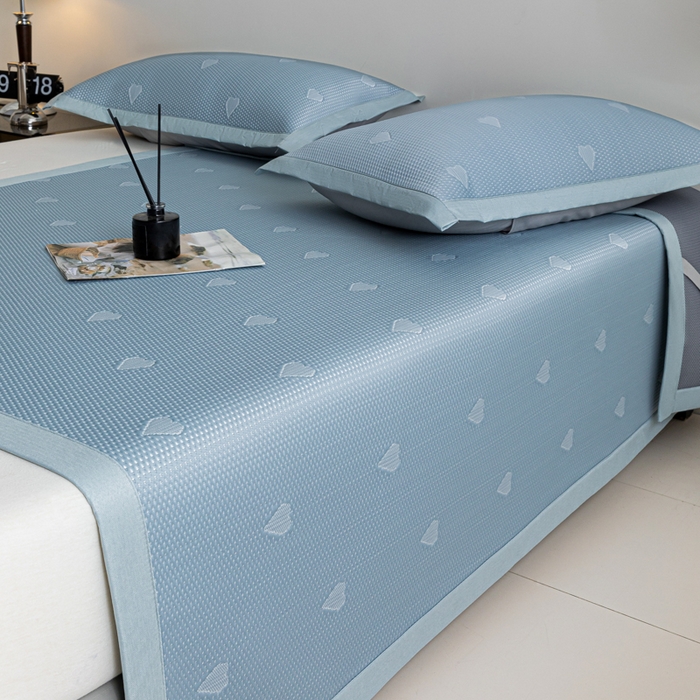 91家纺网 家纺一手货源 找家纺 阿亮家居 2025新款凉席凉豆豆软席床席款 心相印-海盐蓝