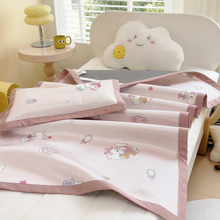 91家纺网 家纺一手货源 找家纺 鱼宝2025新款儿童冰藤软席 乐乐猫