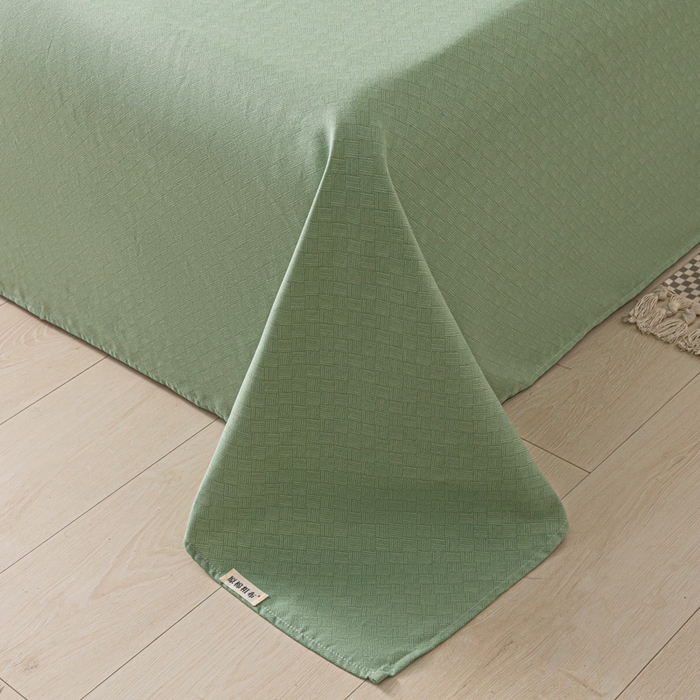 91家纺网 家纺一手货源 找家纺 阿亮家居 2025新款原棉老粗布床单系列 菱形格-绿