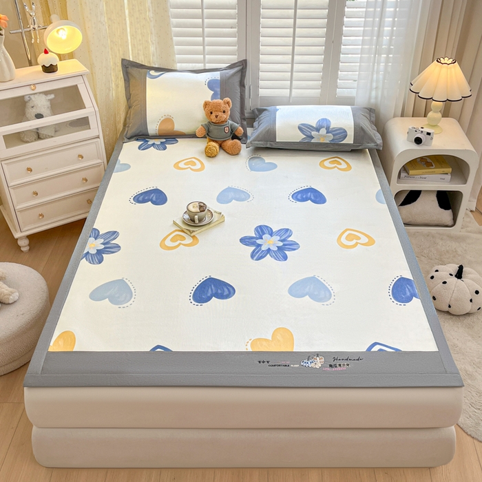 91家纺网 家纺一手货源 找家纺 阿亮家居 2025新款印花冰藤席凉席 小兰花