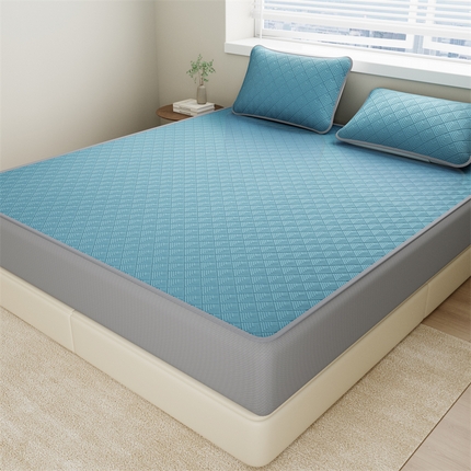 91家纺网 家纺一手货源 找家纺 （总）鑫姿席业 2025春夏新款A类抗菌凉感豆豆凉席-软床笠