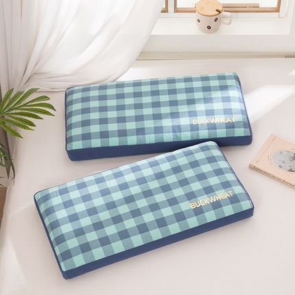 91家纺网 家纺一手货源 找家纺 （总）仁宇枕业 2025无印宽边大格子系列荞麦枕