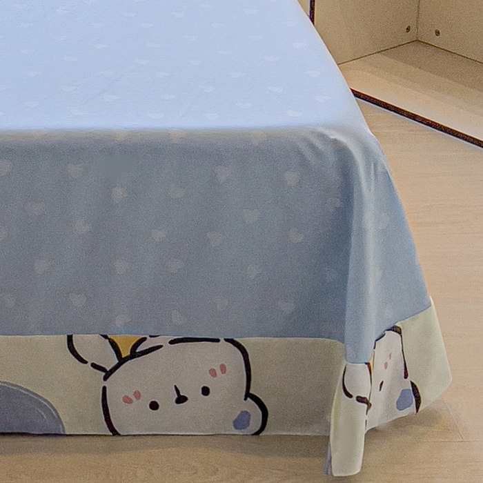 91家纺网 家纺一手货源 找家纺 拾物记 2025新款A类无荧光全喷气12868全棉B版单床单 爱心熊熊B版