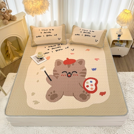 91家纺网 家纺一手货源 找家纺 （总）希廷顿 2025新款大版印花乳胶凉席三件套