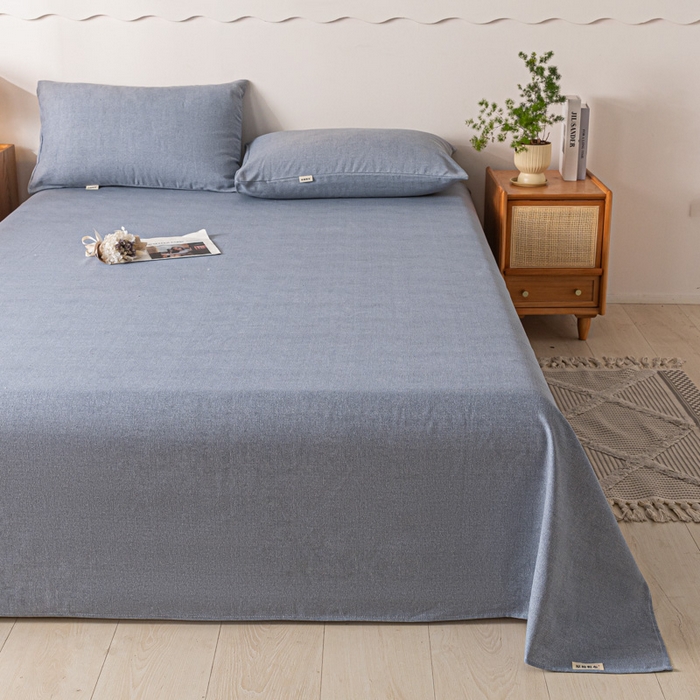 91家纺网 家纺一手货源 找家纺 阿亮家居 2025新款原棉老粗布床单系列 绅士灰