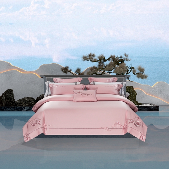 91家纺网 家纺一手货源 找家纺 （总）高大尚婚庆馆 2025新款长绒棉高端绣花四件套-罗曼蒂