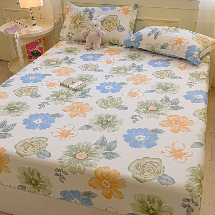 91家纺网 家纺一手货源 找家纺 拾物记 2025新款A类无荧光全喷气全棉12868单床笠 南笙梦境